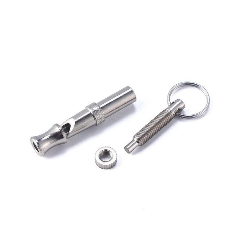 New Stainless Steel Adjustable Ultrasonic Dog Whistle, 1Pc Silent Pet Training Whistle For Recall & Behavior, Silver Portable