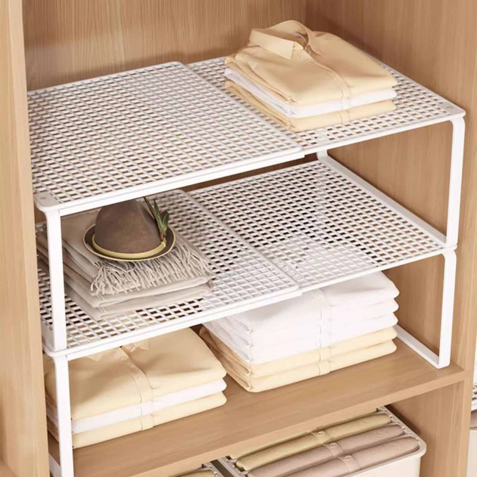 Adjustable Retractable Cabinet Shelf, Wardrobe & Shoe Cabinet Divider Board, Expandable Organizer for Home Storage