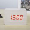 LED Wooden Clock Desktop Silent Electronic Alarm Clock Home Ornament Clock USB Dry Battery Dual-purpose Alarm Clock
