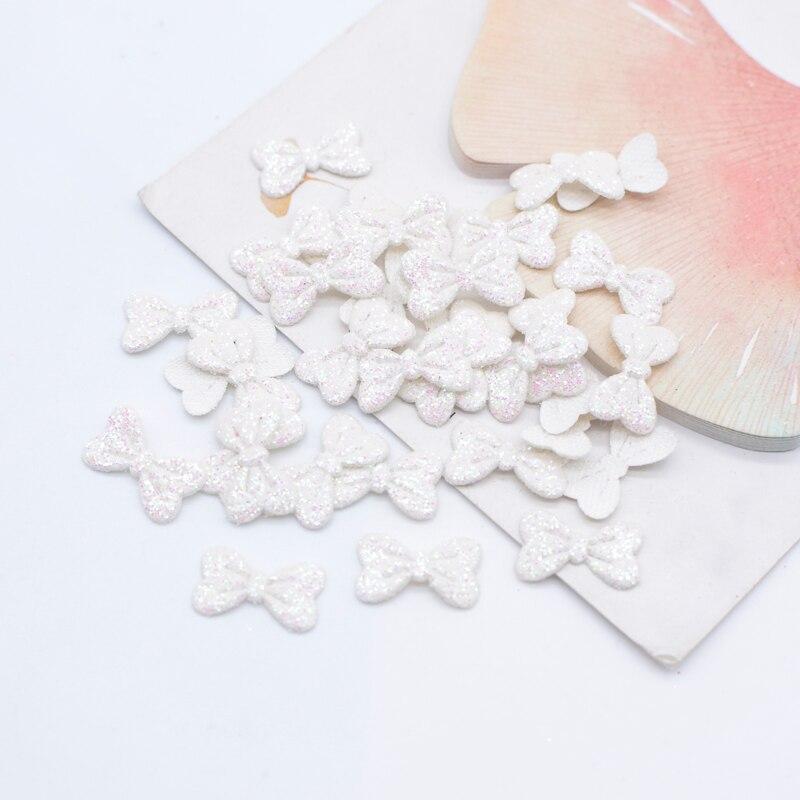 Wholesale 1000Pcs 15*9mm Glitter Leather Padded Bow Tie Appliques for DIY Crafts Hat Patches Headwear Hairpin Decor Accessories