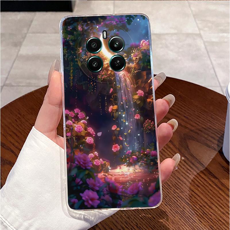 For Realme 12 4G Case RMX3871 Luxury Cute Love Rabbit Cartoon Funny Clear TPU Soft Silicone Back Cover For Realme12 4G Cases