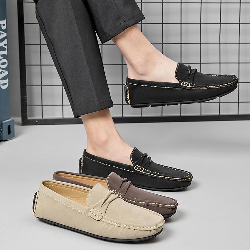 Men's Casual Leather Shoes Lightweight Loafers Moccasins Slip on Comfortable Driving Shoe