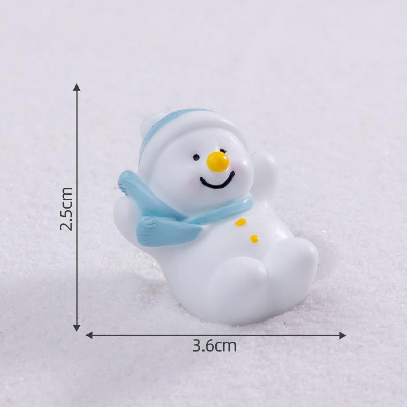 Cute Micro-landscapes Snowball FightsChristmas Snowman Dolls Decorations, Crystal Bottles Accessories Mini Trinkets
