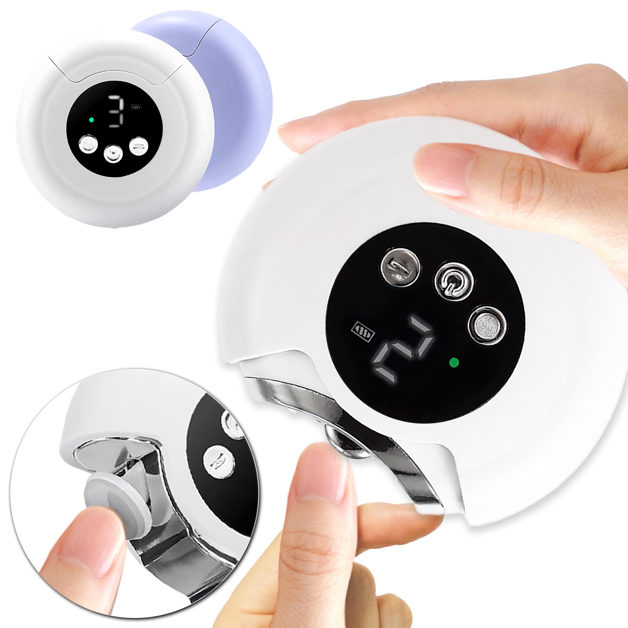 

LA OHANA Электрические кусачки для ногтей 2025 Кусачки для ногтей и светодиодная электрическая пилка для ногтей для толстых ногтей Низкий уровень Включает отходы Предотвращает врастание ногтей Легко белый