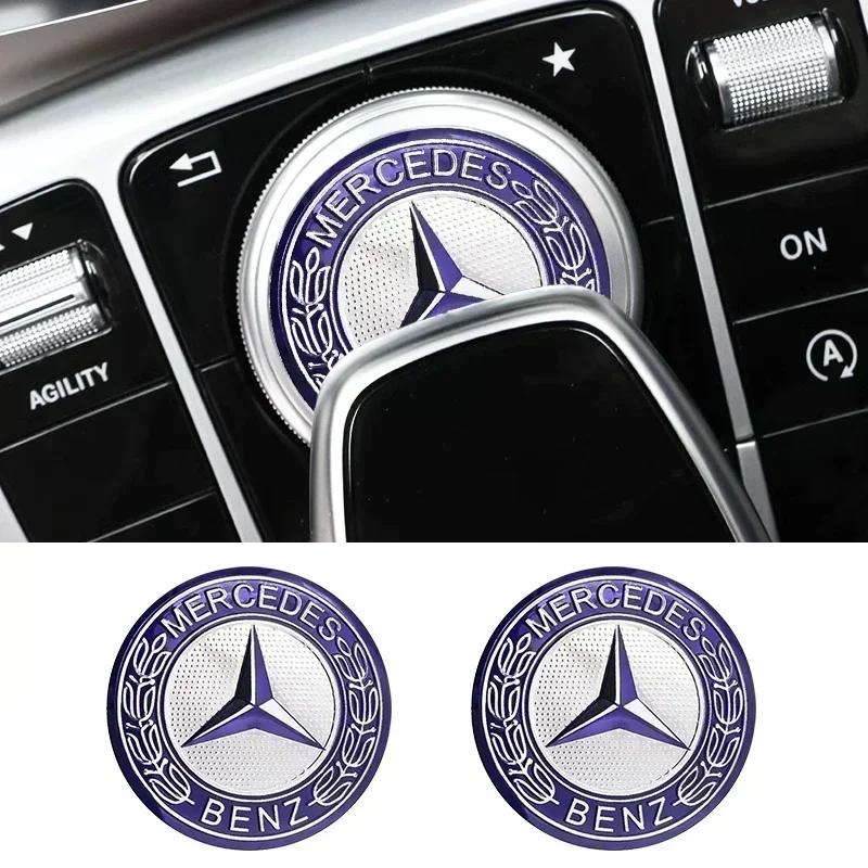 52mm Car Central Control Multimedia Decor Sticker For Mercedes Benz W212 W213 W205 AMG W177 V177 W247 W176 GLA GLC X253 W166