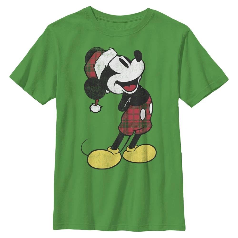 Boy s Disney Plaid Mickey T-Shirt 4XL