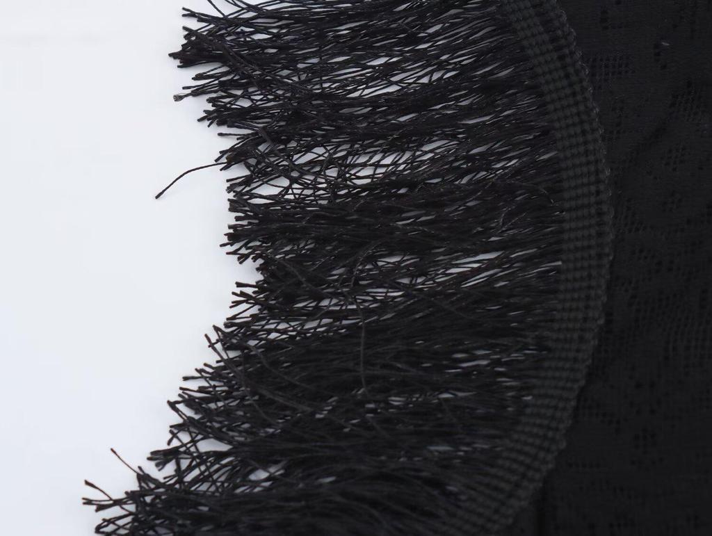 2025 Spring European-American Style One-Shoulder Tassel Dress: Irregular, Sexy Fashion for Women