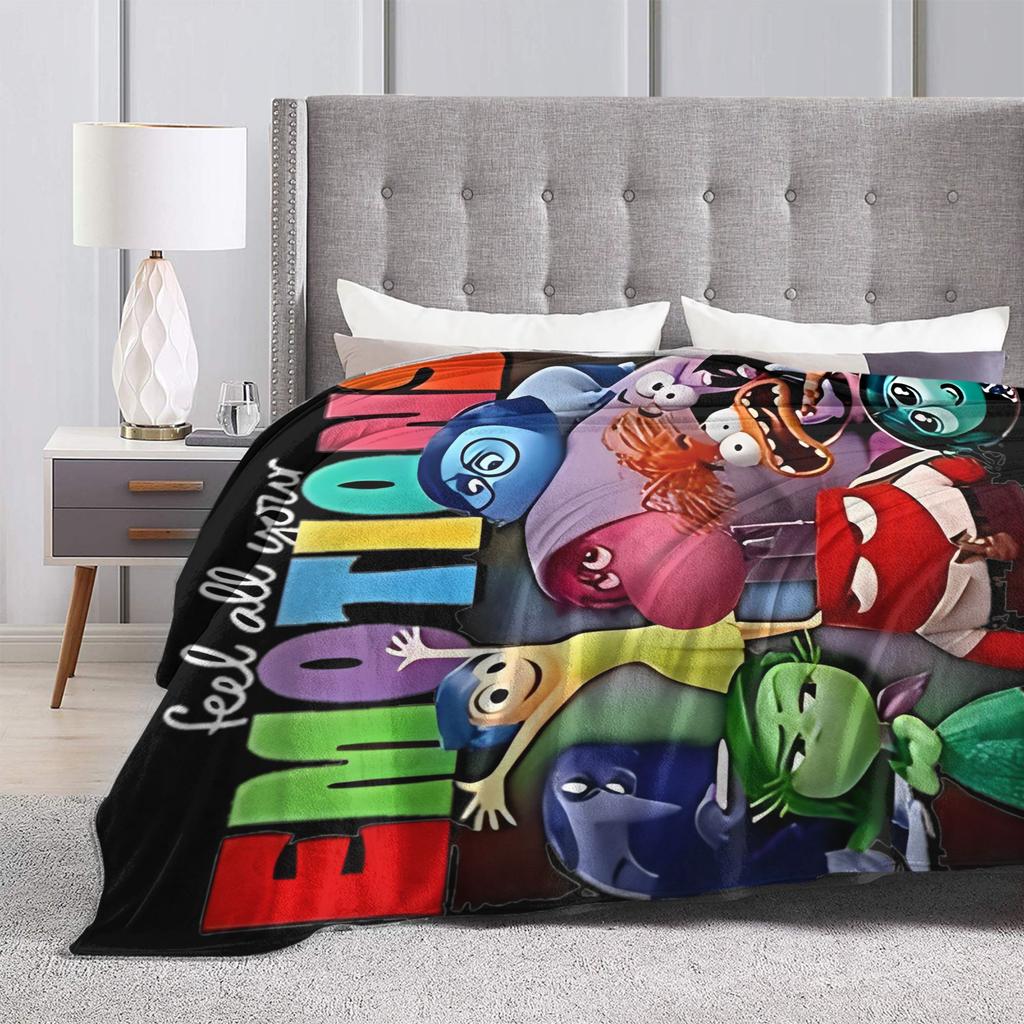 Inside Out 2 Cartoon  Blanket  Travel Office Flannel Throw Blanket For Outdoor Super Warm Custom Quality Bedspread