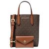 Michael Kors Vincent Logo Print Magnetic Closure Coated Canvas Shoulder Crossbody Mini Bag Women Handbags Dark-Brown 35F4G2VC0B-BROWN