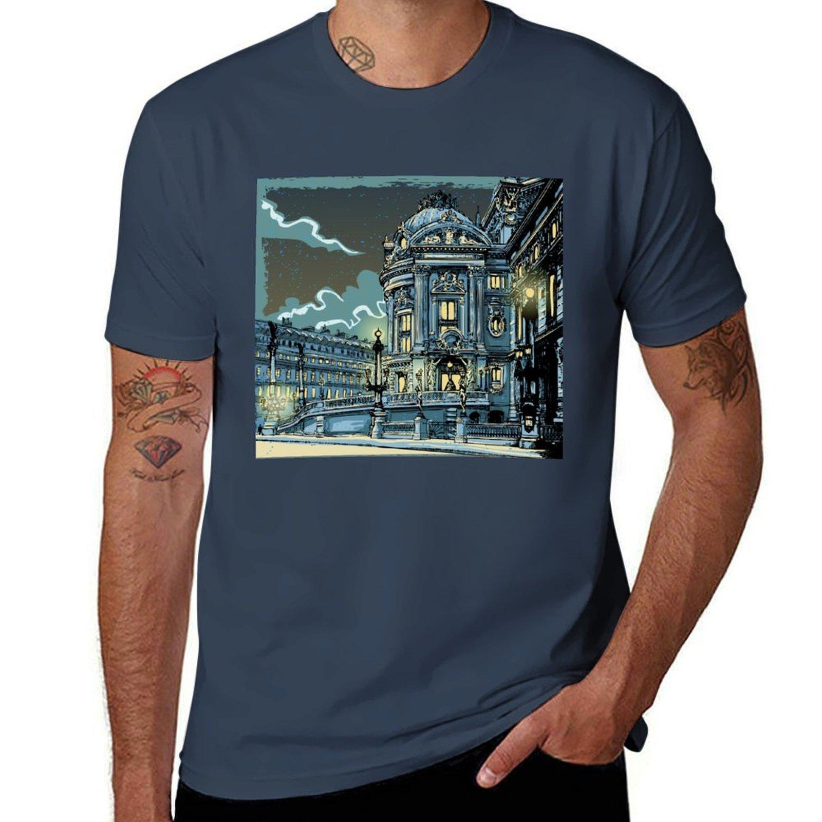 Opra De Paris At Night Tshirt Casual Everyday Wear Tshirt S
