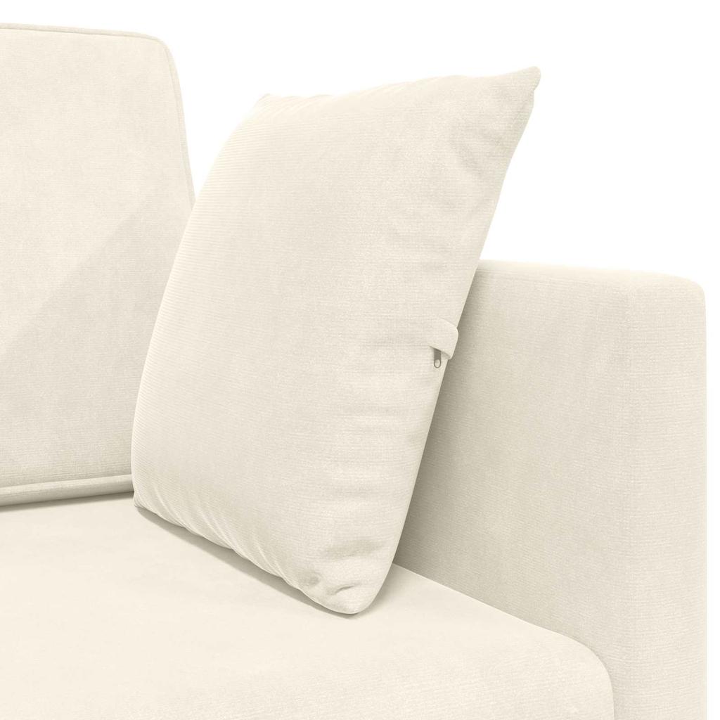 Floor Sofa Bed Cream 213 X 70 X 77 Cm Velvet