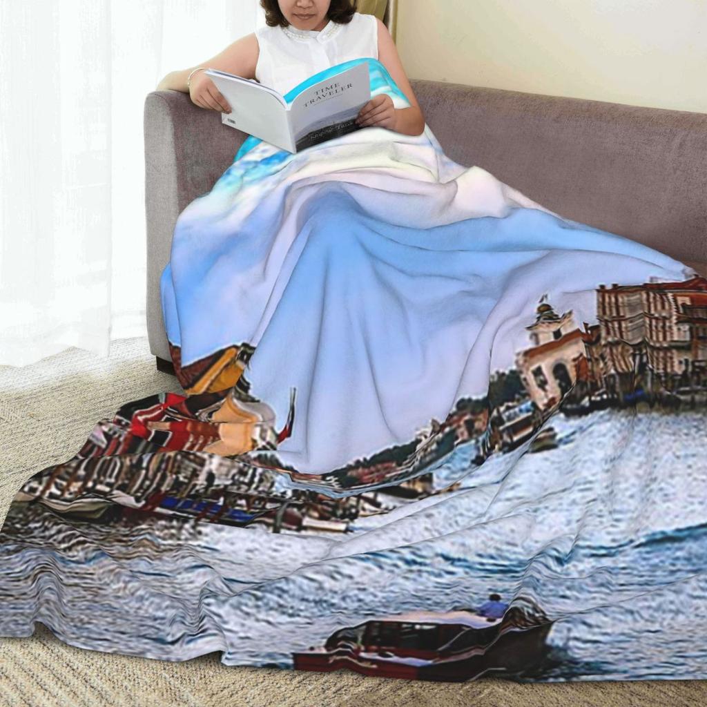 Venice Grand Canal Blanket Fleece Sofa Throw Blanket Lightweight for Couch Bedding Office Throws Bedspread Quilt