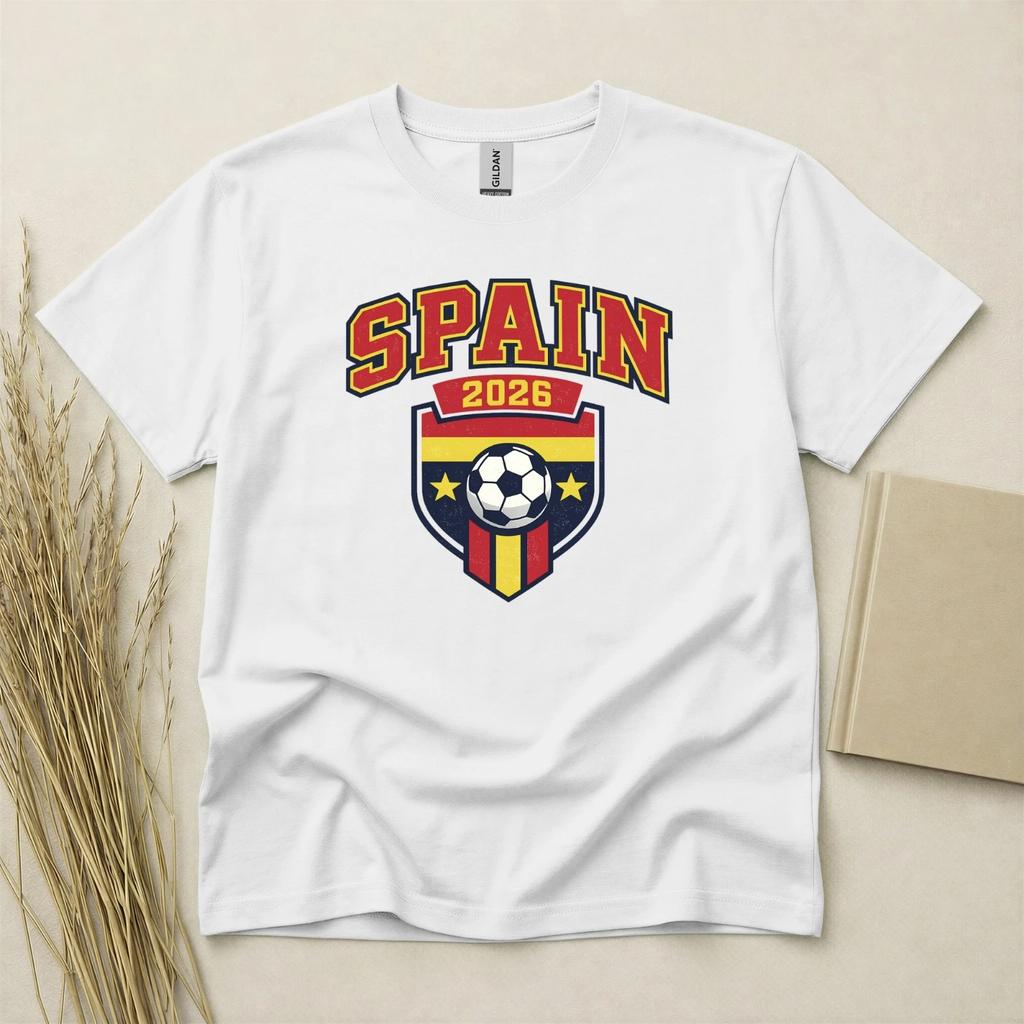 Spain 2026 Football Fan Children's Children's Children's T Children's T-shirt Soccer Supporters Gildan Cotton Family Top