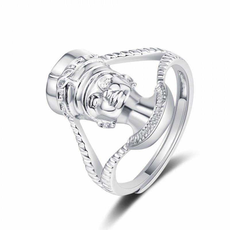 Egyptian Queen Adjustable Hand Jewelry Ring for Men and Women Adjustable платиновый