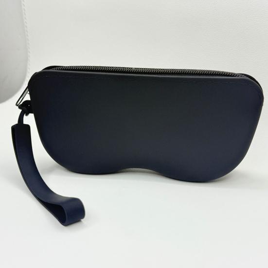 Silicone Glasses Case Portable Sunglasses Pouch with Zipper Lanyard Waterproof Large