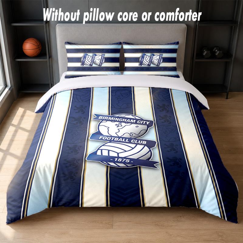 Birmingham City Design Bed Bedding Set 1 Duvet Cover + 2 Pillowcases Soft Breathable Household Bed Linens