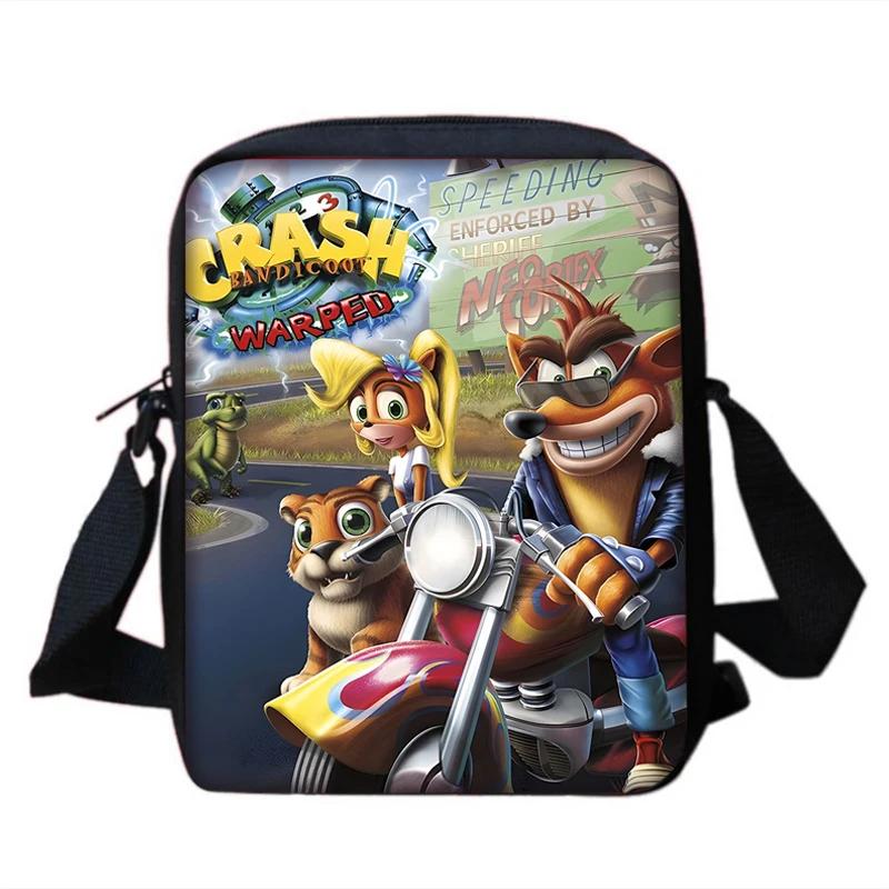 Child Backpacks Cartoon Crashs Bandicoots Shoulder Bag Pencil Case Pupil Large Capacity School Bags For Boys Girls Best Gift