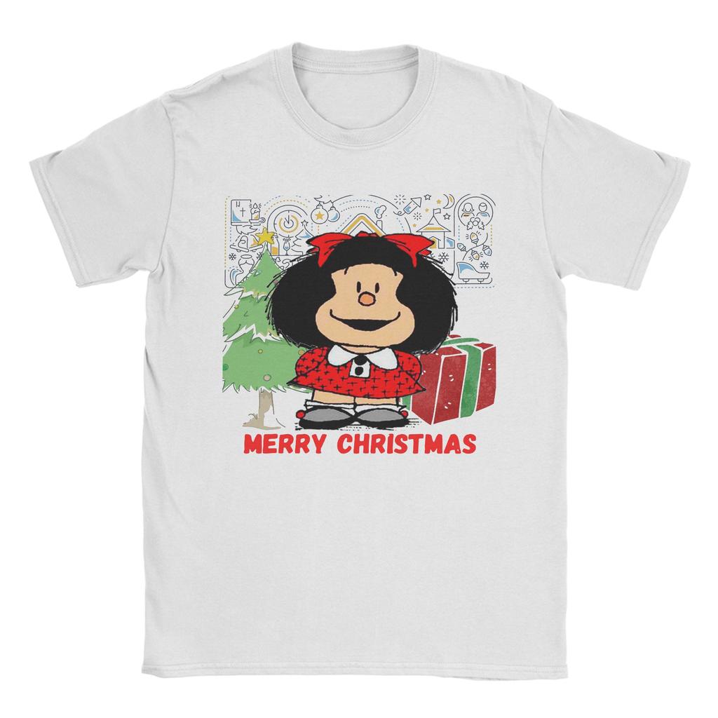 Mafalda Unisex Unisex T Shirts Quino Argentina Cartoon Hipster Tees Short Sleeve Crewneck Tshirts 100 Cotton Graphic Clothes