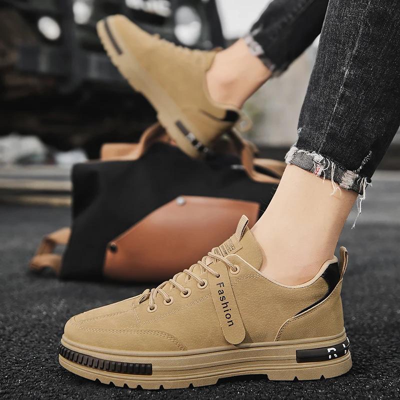 Mode Herrenschuhe Lässige Martin Schuhe Atmungsaktive Arbeit Modische Sneaker Low Top Leder Ballerinas für Herren Formelle Kleidung Walking Büro Schuhe