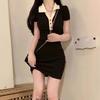 Korean Version of Polo Collar Short-sleeved Dress Women's 2026 Summer Slim and Thin Sexy Hot Girl Small Hip-wrapped Short Skirt