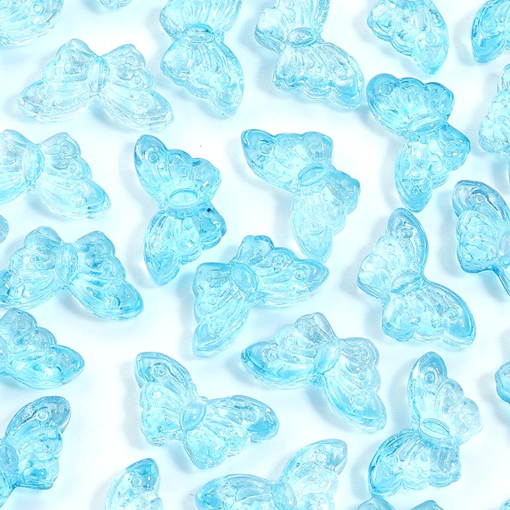 50pcs Butterfly Glass Beads 15x8mm Colorful Lampwork Loose Beads For Jewelry Making DIY Bracelets Necklace Keychain Accessories