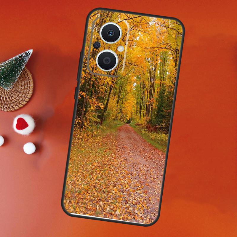 Autumn Leaves Fall Fox Pumpkin Case For OPPO Find X9 X8 X5 Pro OPPO Reno 11F 12F 13F 14F 7 8 Lite 10 11 12 13 14 Pro Cover