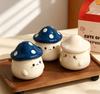 INS Style Mushroom Ceramic Coffee Mug with Lid, Cute Kawaii Tea Cup, Funny Animal Drinkware for Home Office