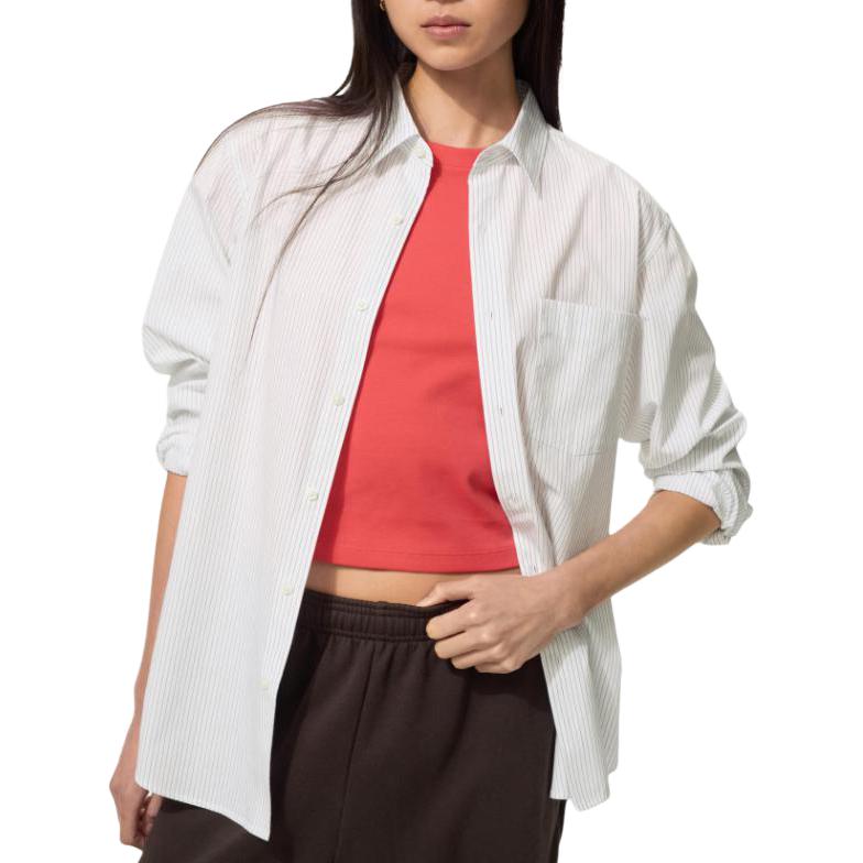 UNIQLO Striped Chest Pocket Long Sleeve Shirt Unisex shirts 486589-01