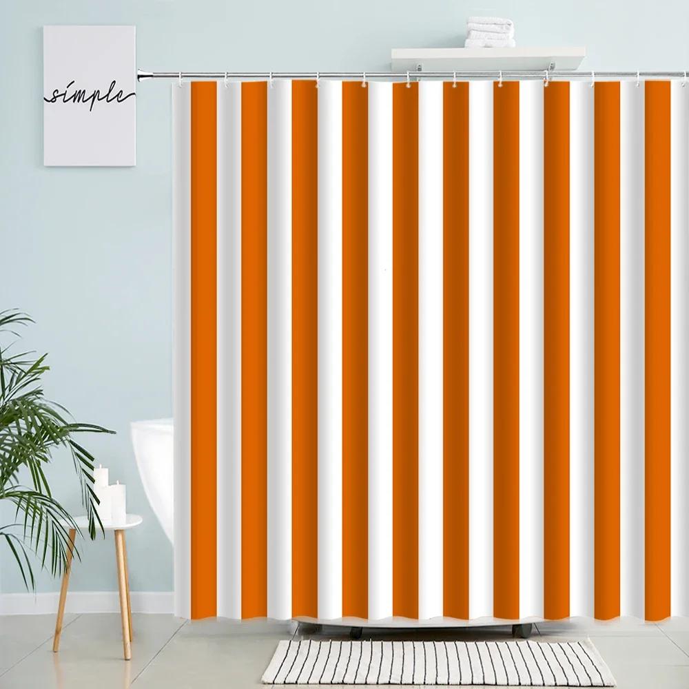 Black and White Striped Shower Curtain Creative Design Geometric Bath Curtains Modern Minimalist Fabric Bathroom Decor Set Hooks