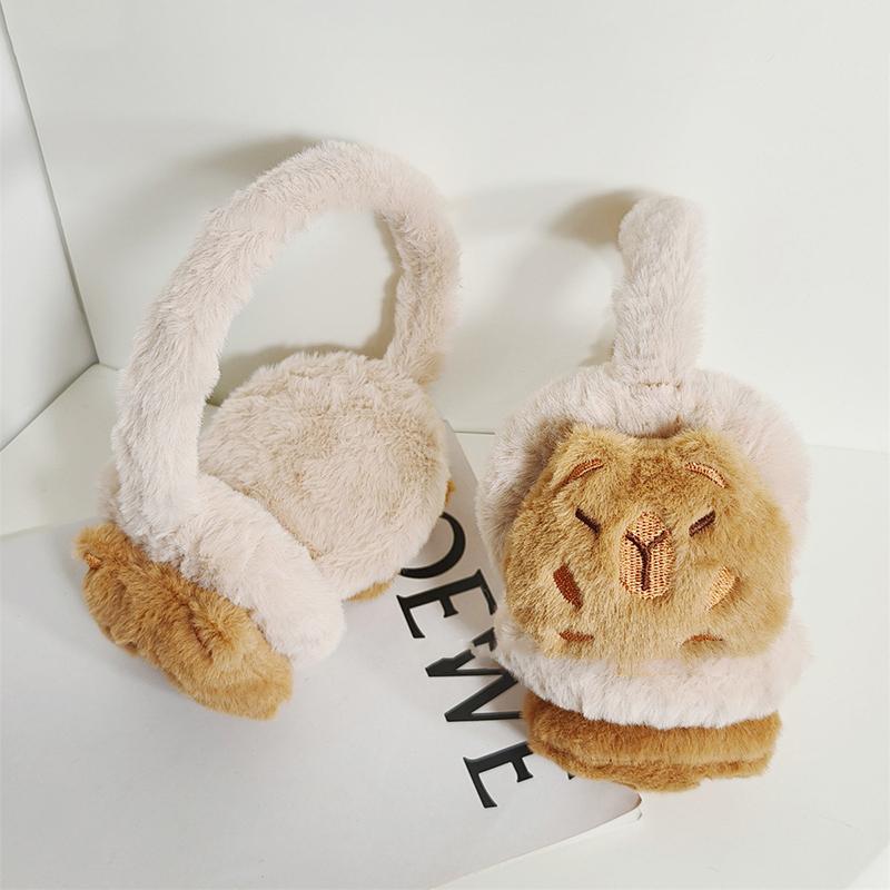 Cute Plush Capybara Earmuffs Warmer Ear Cover For Women Men Winter Warm Earflaps Outdoor Cold Protection Cycling Ear-Muffs