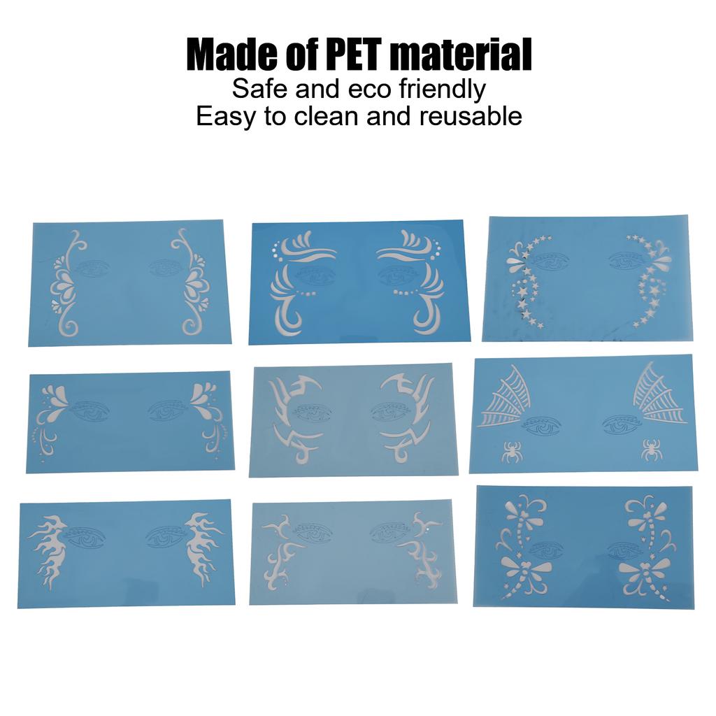 buy 9 sheet face paint stencils set pet festival makeup face paint template for birthday parties performance at affordable prices free shipping real reviews with photos joom