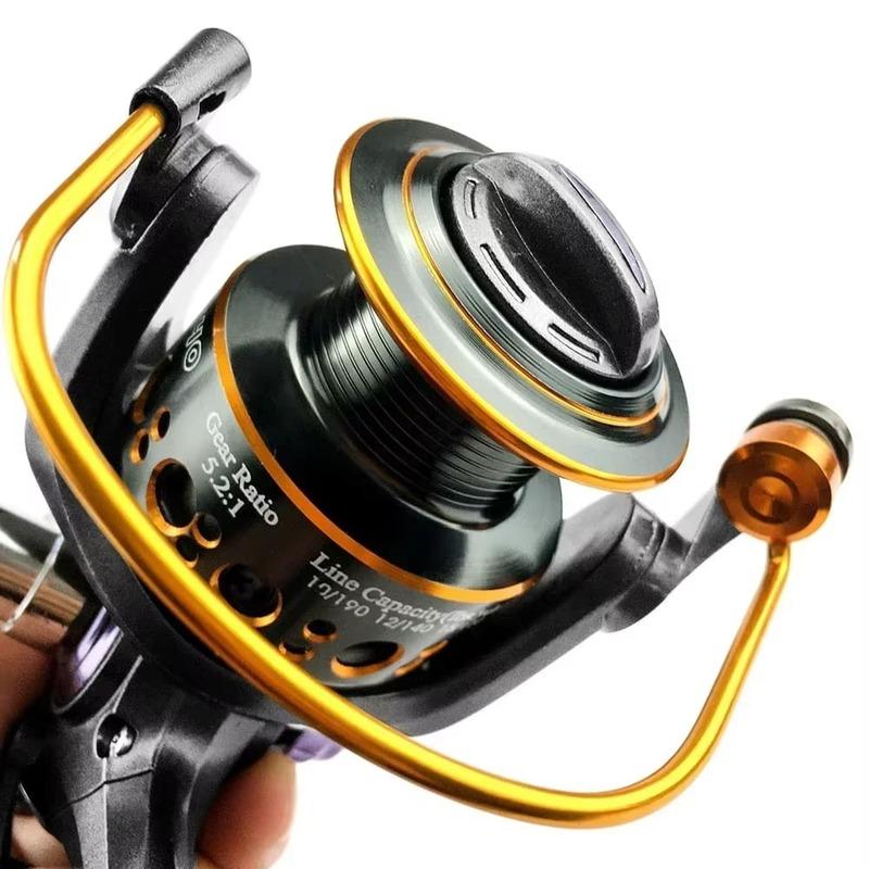 New Double Brake Design Spinning Fishing Reel 3000-6000 Series Maximum Drag 8KG Gear Ratio 5.2:1/5.0:1 Metal Spool Suitable for Carp Fishing Tools