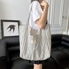Vintage Striped Women's Shoulder Bags Large Capacity Female Reusable Shopping Bag Canvas School Girls Book Tote Handbags