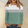 Topper med lange ermer for kvinner T-skjorte Casual trykktopper T-skjorte Rund hals Pullover Bluse