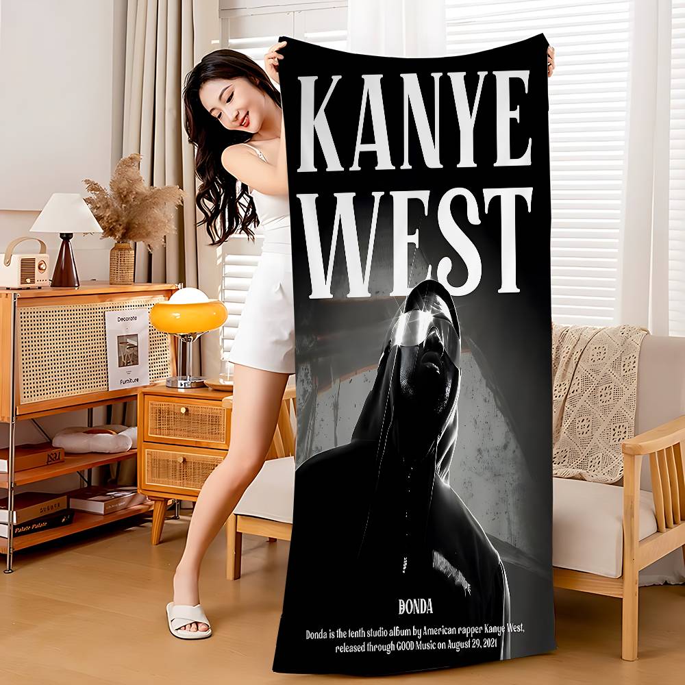 1PC K-Kanye W-West Y-Ye Rapper Microfiber Beach Towel Absorbent Quick Dry Soft Yoga Swimming Resort Mountain Climbing Towel