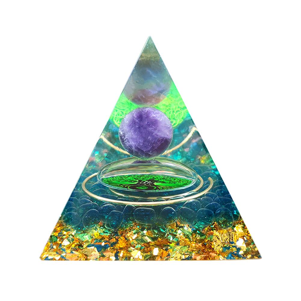 Naturstein Orgonit Pyramide Heilkristalle Energie Reiki Chakra Multiplikator Amethyst Meditation Glücksbringer Sammelstein Kunst