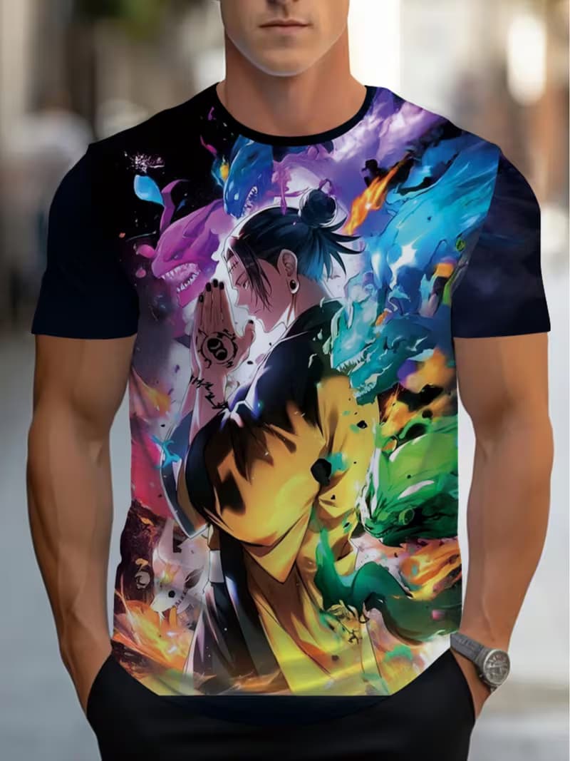 

Men s Retro 3D Graphic Print T-Shirt - Perfect for Daily Wear and Vacation S