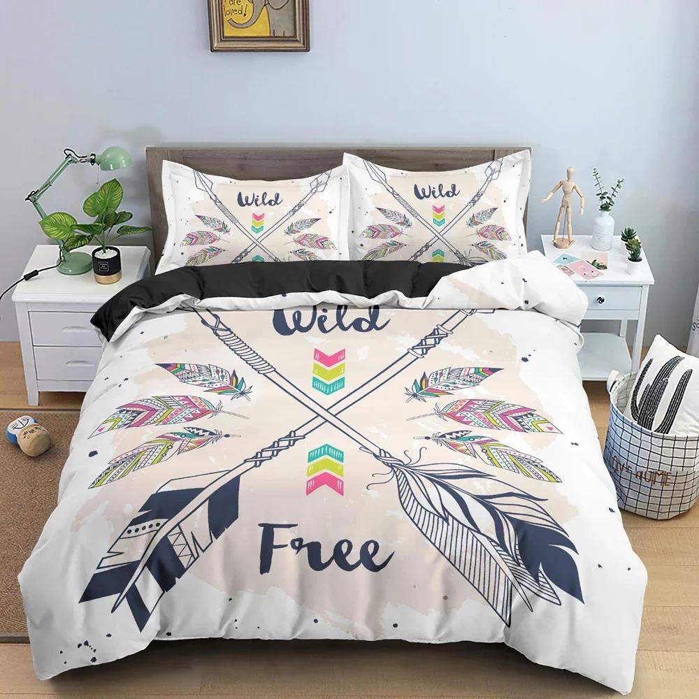 Dreamcatcher Bedding Set Feather Pattern Duvet Cover Comforter Covers Single Twin King Size Quilt Cover With Pillowcase 2/3Pcs
