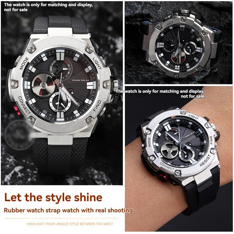 Cinturino Orologio in Resina e Silicone da 26mm – Cinturino Intagliato per Orologi Casio G-SHOCK GST-210/W120L/S130L/S310 GST-B100 W300/400G Accessori