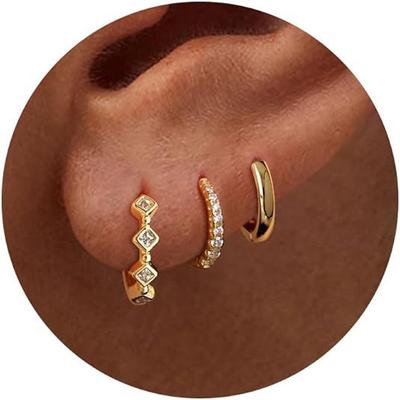 Luxury-Style New Earring Set - Copper Electroplated with Fine Set Zirconia - Fashionable Women's Round Earrings - Exquisite Ear Hooks