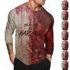 Halloween Print Raglan Sleeve Men's Long Sleeve Top