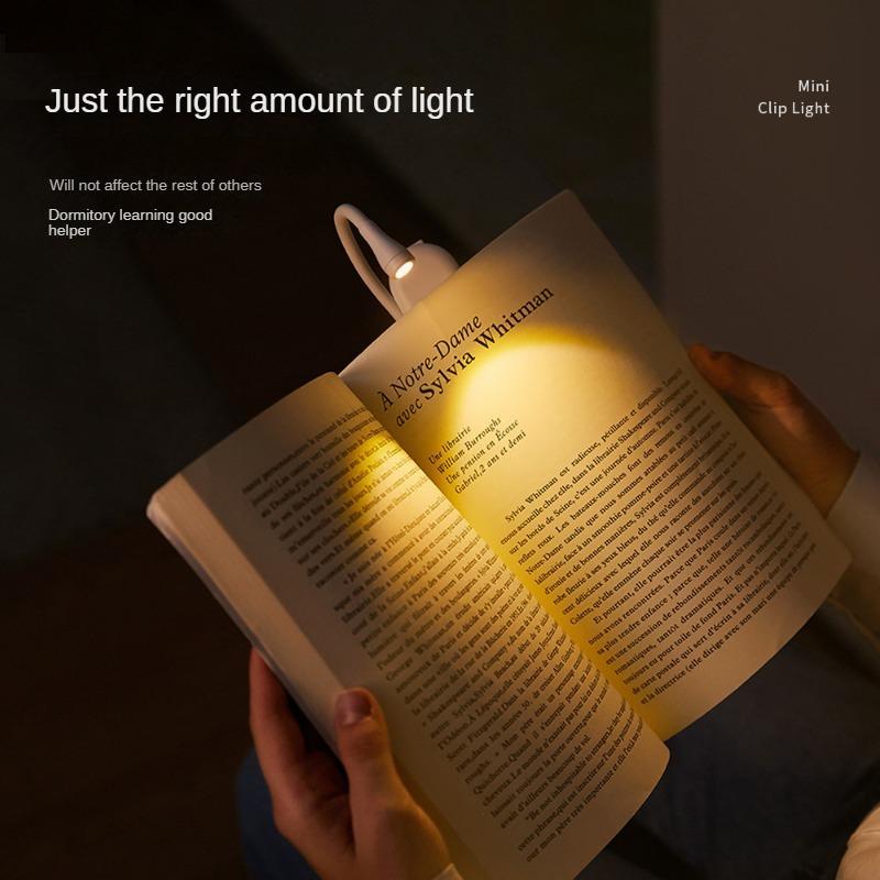 Rechargeable Book Reading Light USB Lamp LED Light Eye Caring Adjustable Brightness Mini Book Light Portable Clip Night Lights
