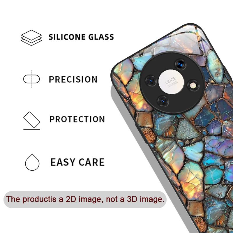 Stylish Purple-Crystal Marble Texture Tempered Glass Phone Case for Huawei Honor 200 100 90 80 Magic 7 Pro 6 5 Lite X9 X8 Covers