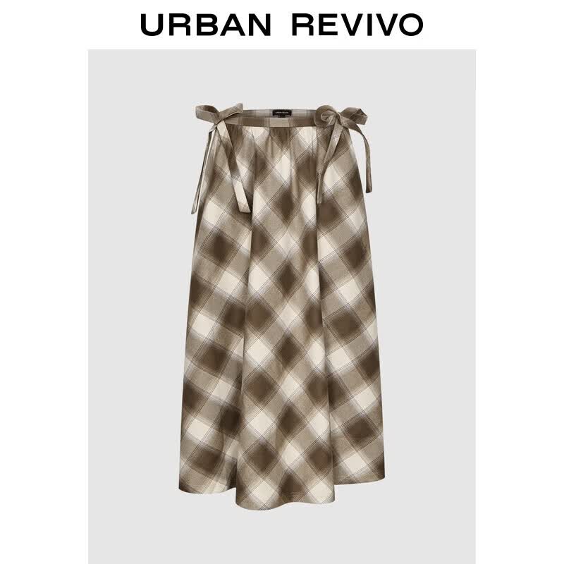 UR Women s Amber Plaid High-Waist A-line Skirt M