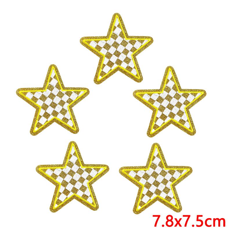 10pcs /Lots Five -Pointed Star Greet Patch Cartoon English Letter Embroidered Patches Iron On Patches For Clothing Jackets Sew Diy
