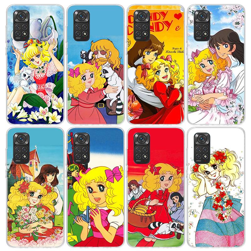 Candy 90s Anime Phone Case For Xiaomi Redmi Note 15 14 14S 13 12S 12 Pro Plus 11S 11 10S 10 4G Cover 11E 11T 5G Print Fundas Red