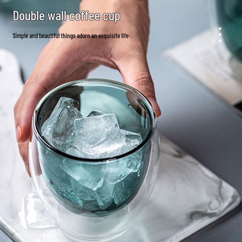 De ouxingguang Double-Layer Anti-Scald Glass Cup with Handle