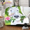 Horse Rose Blanket Animal Flannel Blankets 3D Art Print Blankets Sofa Bed Blankets for Adults Children Throw Blankets Home Decor