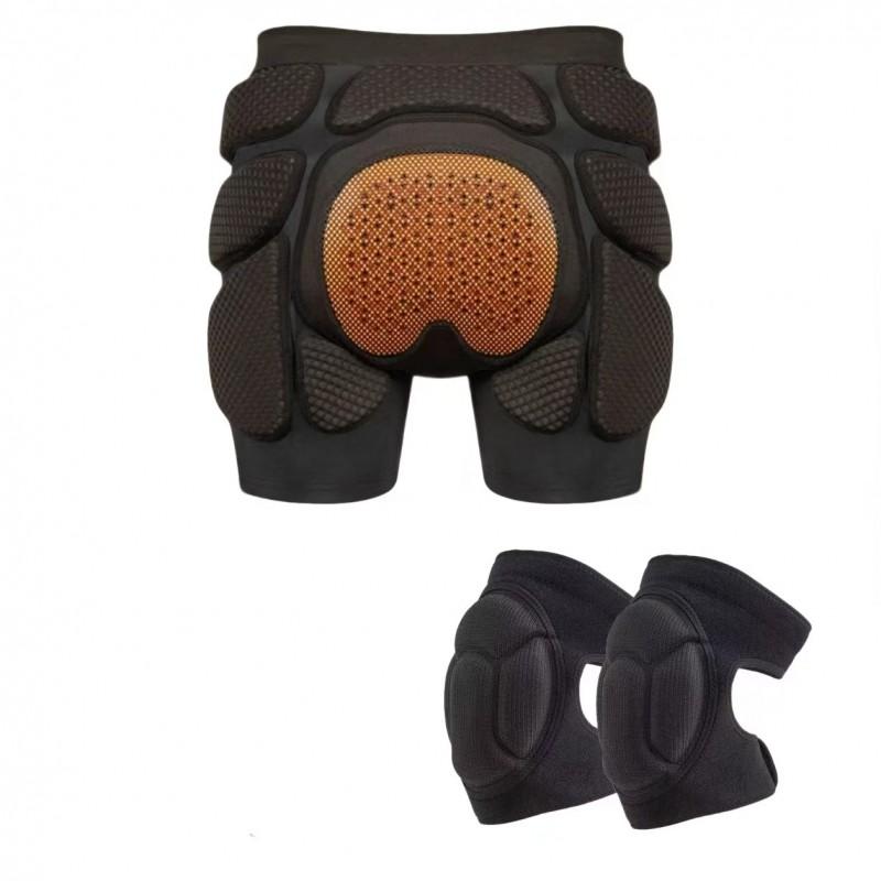 Skating Safety Gear Set Inner Wear Protective Padded Pants Knee Elbow Pad Ice Skiing Roller Adults Kids