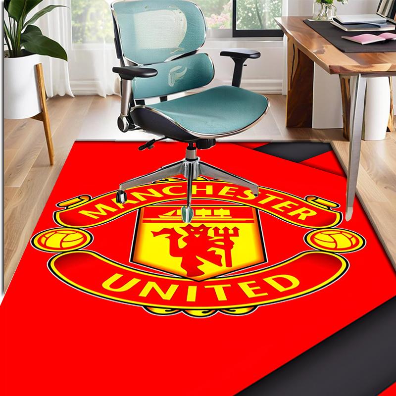 Manchester United F.C Pattern Rug, Indoor/Outdoor Mat, for Picnic, Gameroom, Bedroom, Office, Living Room, Home Decor Carpet, Birthday Gift